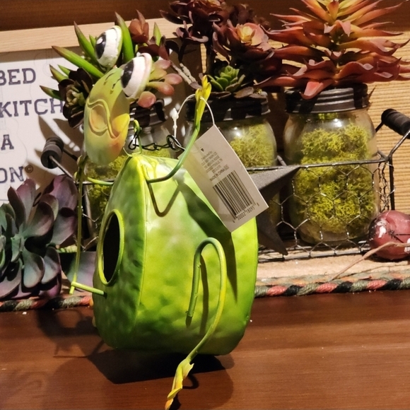 Green Frog Metal Birdhouse - Picture 2 of 4